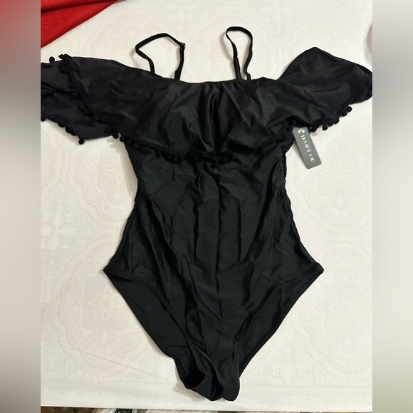 Tempt Me Off Shoulder One Piece Swimsuit for Women Ruffled Retro Bathing Suit M - Picture 2 of 2